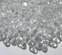 25 grams of 3x7mm White Lined Crystal Farfalle Seed Beads